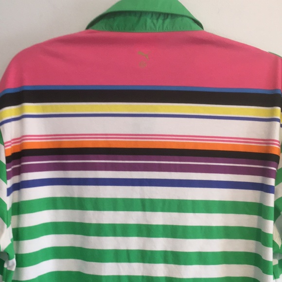 Puma Men’s Striped Collared Short Sleeve Polo Shirt size XL - Picture 9 of 16